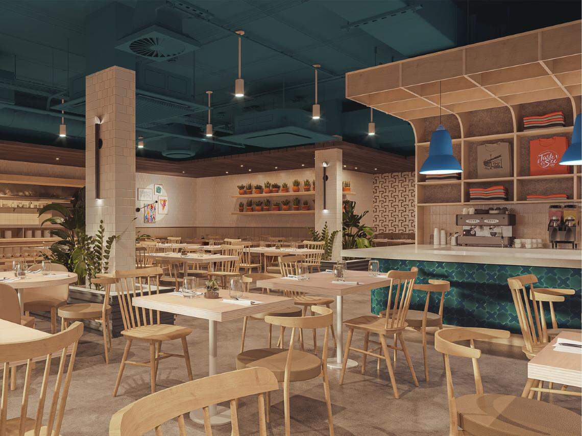 The new Taste Community dining space will feature 100 seats for those who chose to dine at the pay-what-you-can eatery.