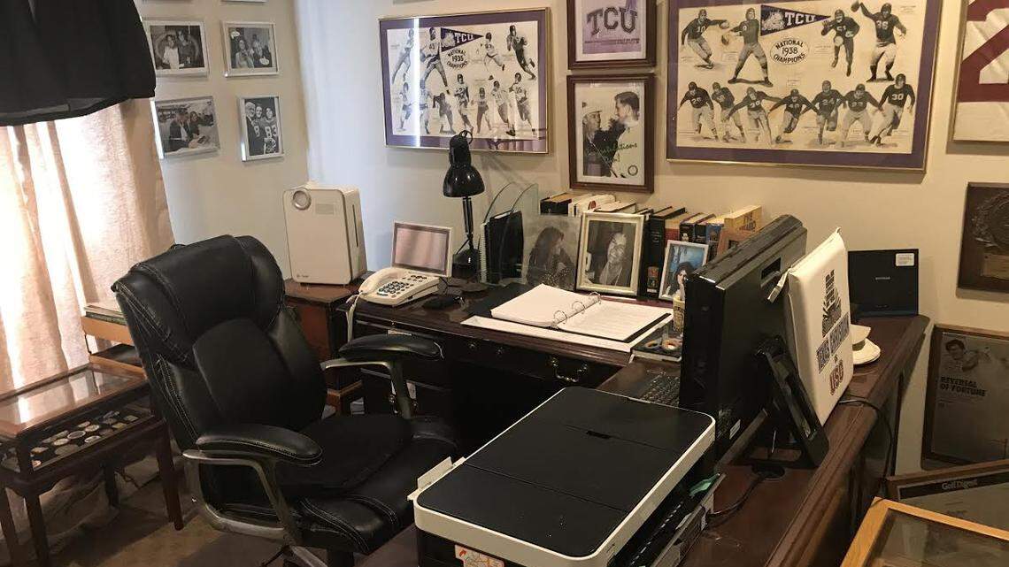 The home office of the late Dan Jenkins remains mostly untouched since he died in March. The University of Texas will have its annual award ceremony that bears his name on Friday at Colonial Country Club. PGA Tour legend Jack Nicklaus is scheduled to attend.