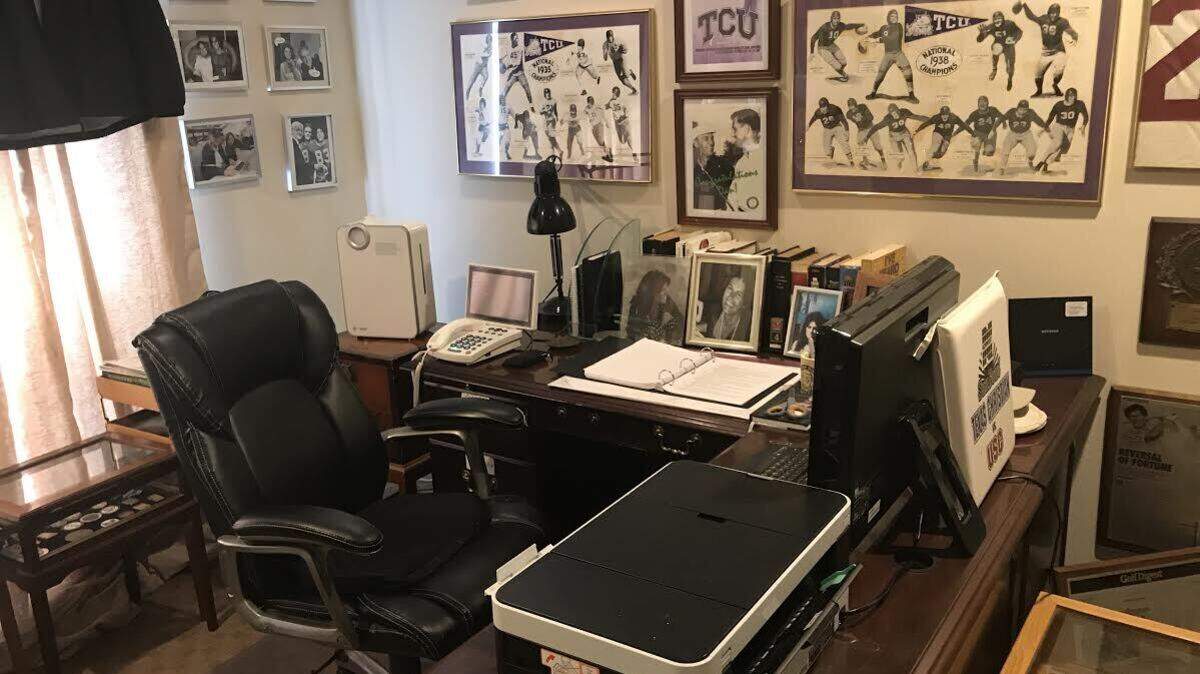 The home office of the late Dan Jenkins remains mostly untouched since he died in March. The University of Texas will have its annual award ceremony that bears his name on Friday at Colonial Country Club. PGA Tour legend Jack Nicklaus is scheduled to attend.