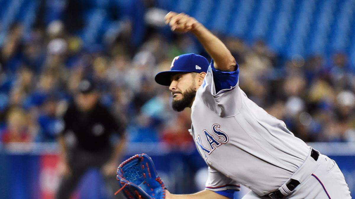 Martin Perez's right elbow was bothering him Sunday at Toronto, and the Rangers placed him on the 10-day disabled list Monday.