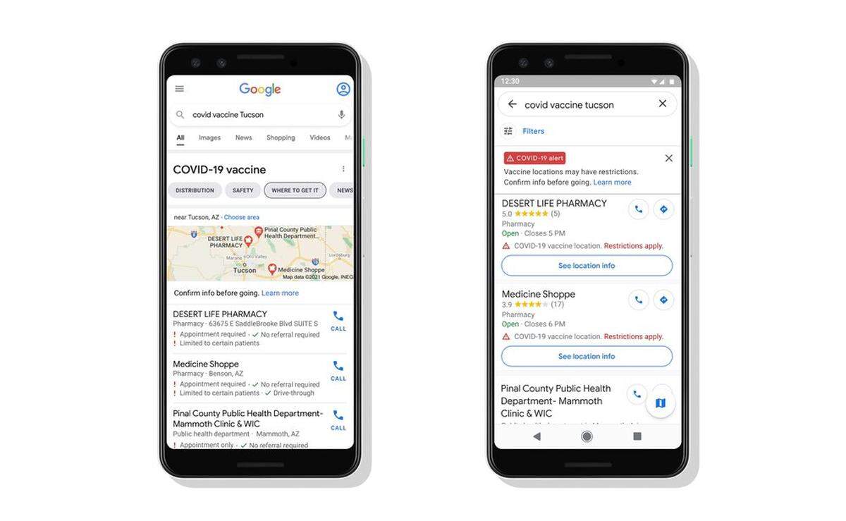 Google Maps will soon display some vaccination locations in Texas, the company said.