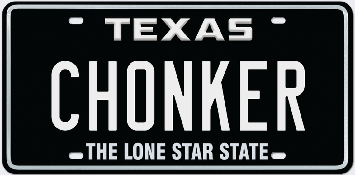 One of the custom Texas license plate requests rejected in 2025.