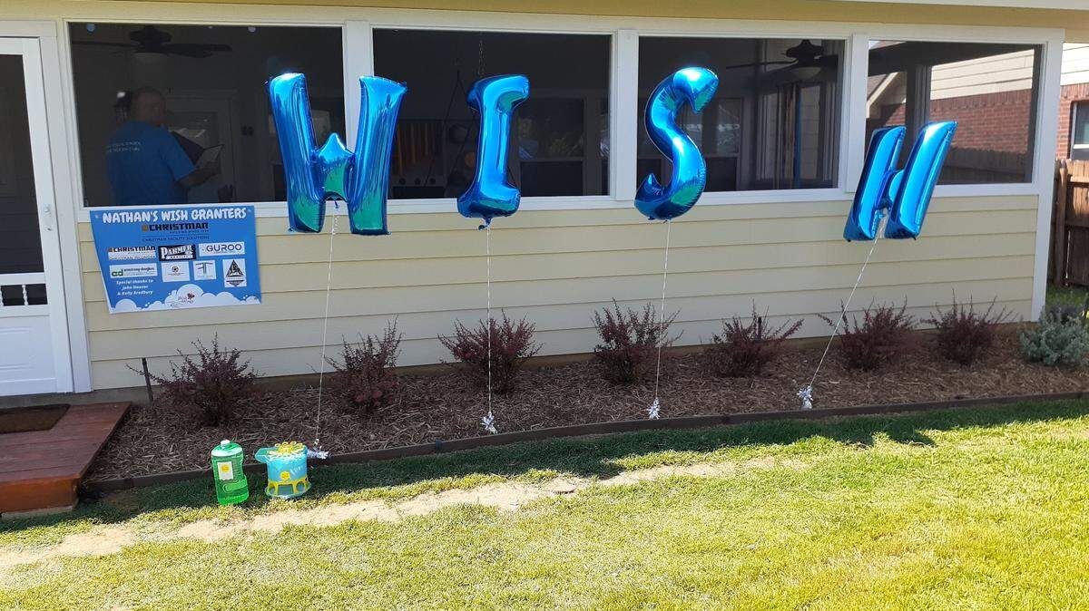 A 12-year-old Denton boy with a variety of health issues received a sensory porch from a Fort Worth nonprofit so he can have a safe place to play.