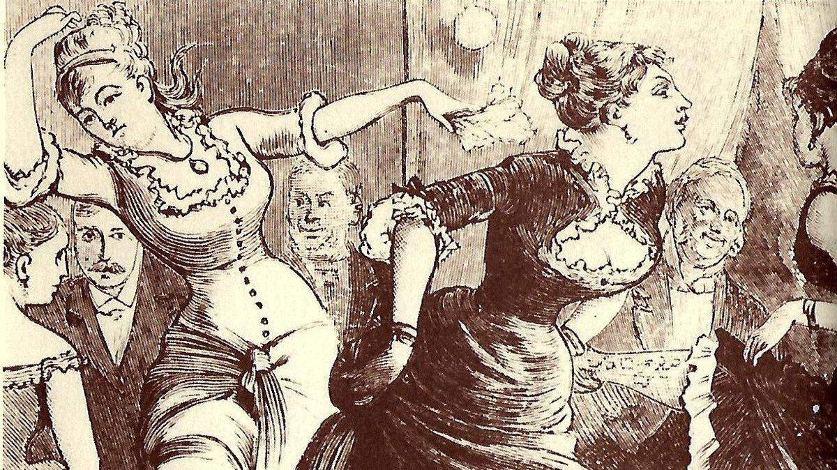 This historical sketch shows the kind of activity someone may have witnessed in Hell’s Half Acre in Fort Worth.