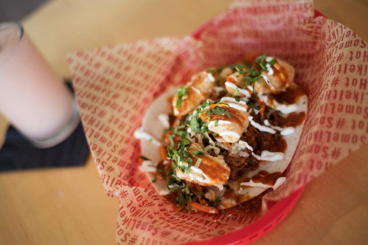 The ‘Sclading Pig,’ the spiciest taco in the spicy ‘Some Like it Hot’ promotion at Torchy’s. Available Aug. 20-31.
