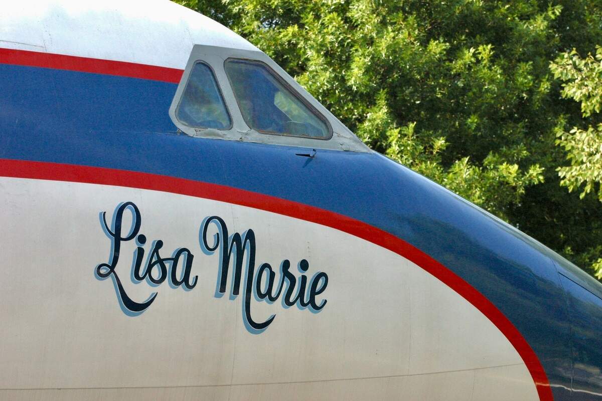 The nose of the “Lisa Marie” It was the private plane of Elvis Presley named after his daughter. It is on display across the street from Graceland in Memphis, Tenn.