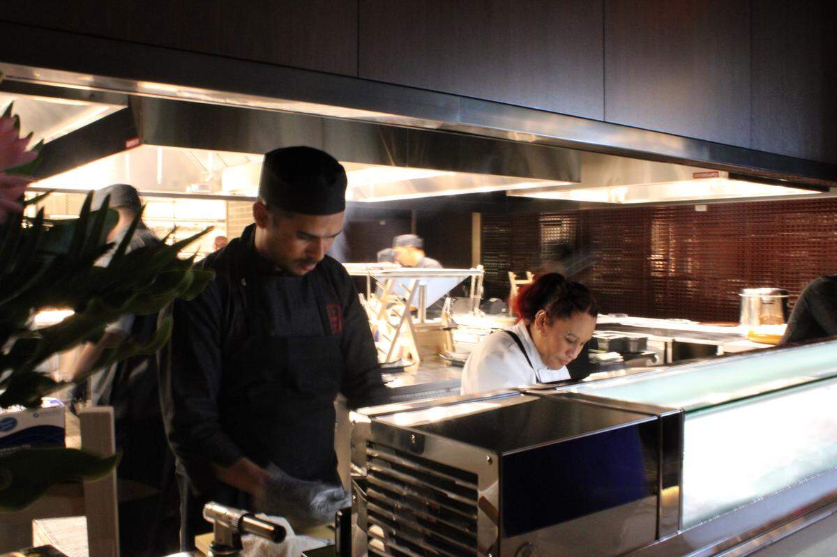 Soy Cowboy at Loews Hotel in Arlington has an open kitchen and sushi bar where guests can see their pan-asian cuisine being cooked.