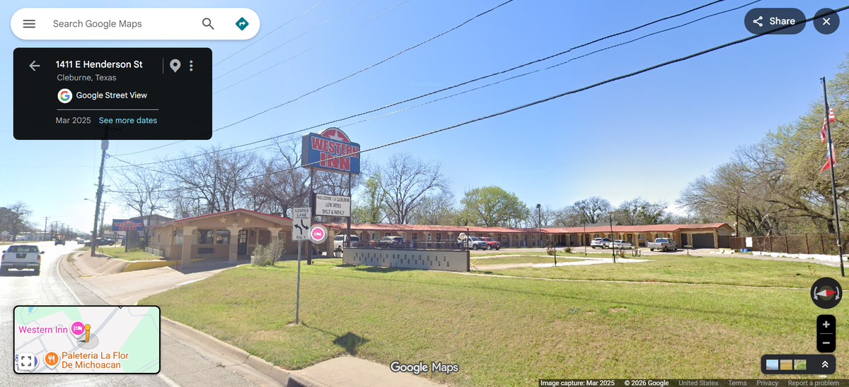 The Western Inn in Cleburne at 1411 E. Henderson St.