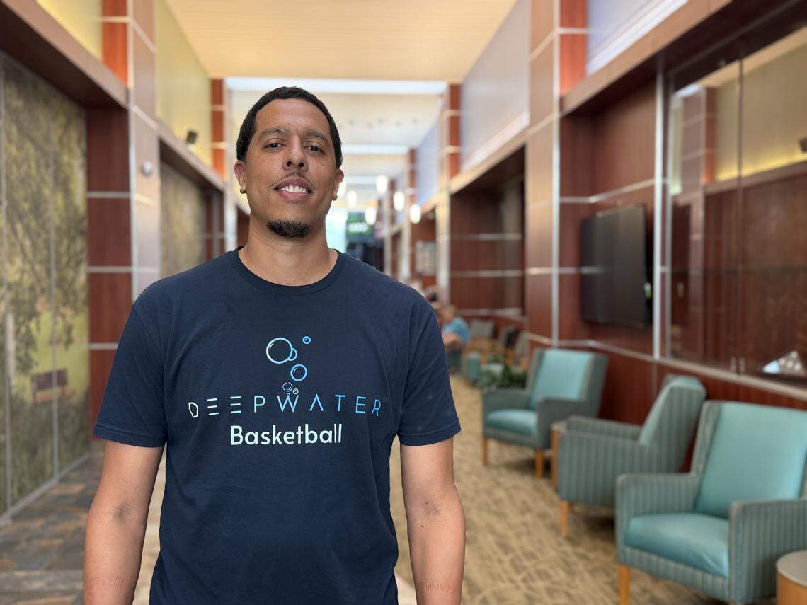 Deep Water Prep head coach Michael Crowell is photographed April 14 at the Link Event and Recreation Center, where Deep Water Prep students study and train, in North Richland Hills.