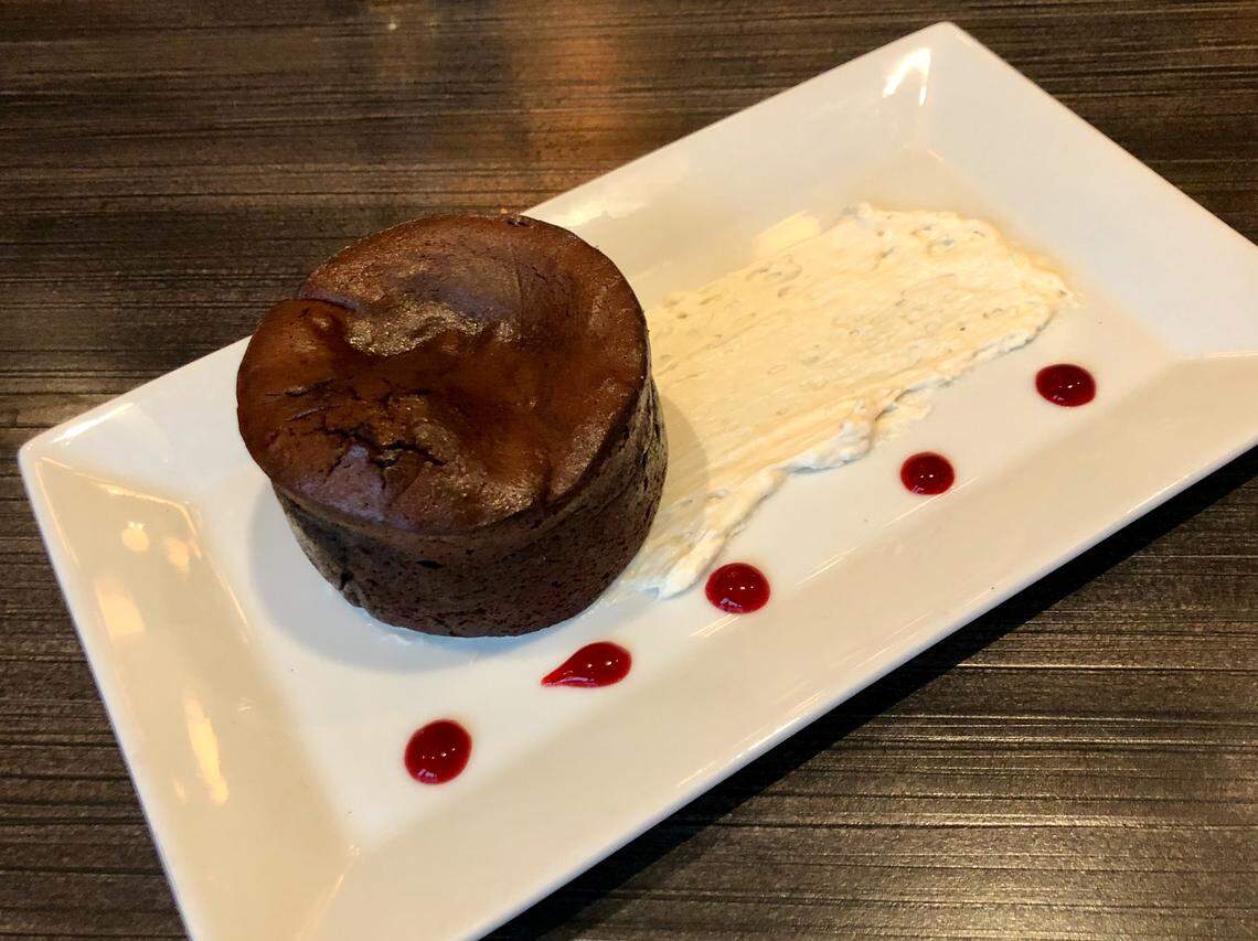 Chocolate lava cake at Cru Food & Wine.