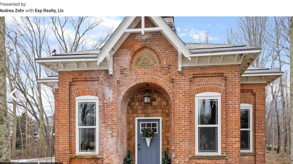 The Fort Wayne schoolhouse, which was renovated into a family home, is on the market for $683,000.