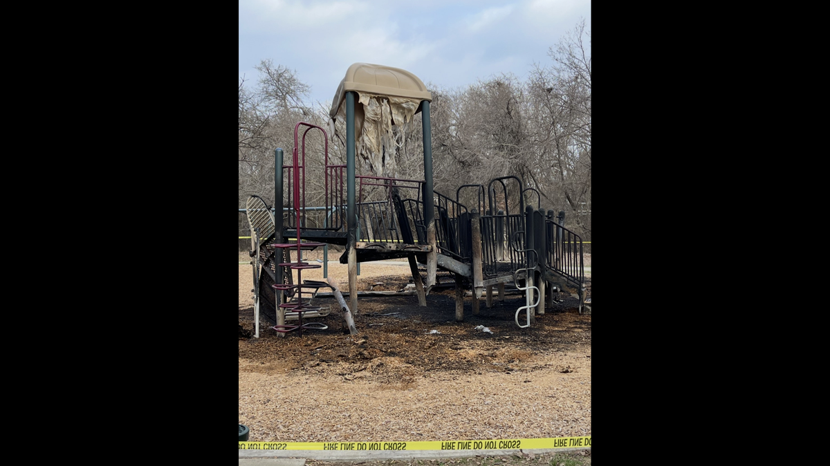 A play structure at Fort Worth’s Oakmont Park was destroyed in a fire early Saturday, Feb. 8.