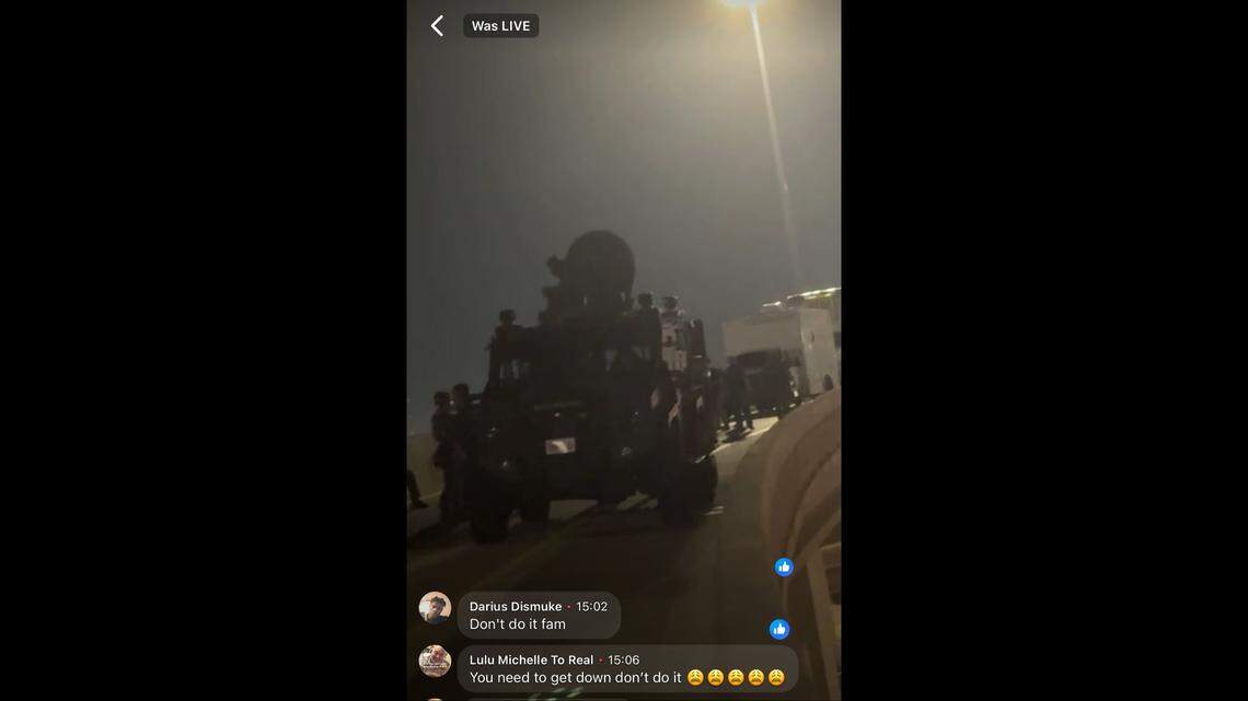 A driver live-streamed a police chase and standoff at I-35W at Loop 820 in Fort Worth on Thursday, Aug. 8, 2024.