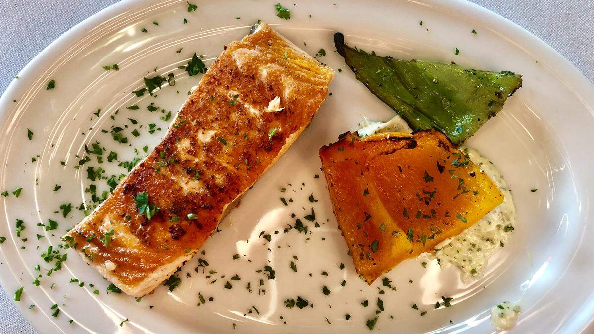 Pan-seared salmon at The Wharf Steak and Seafood in Roanoke.