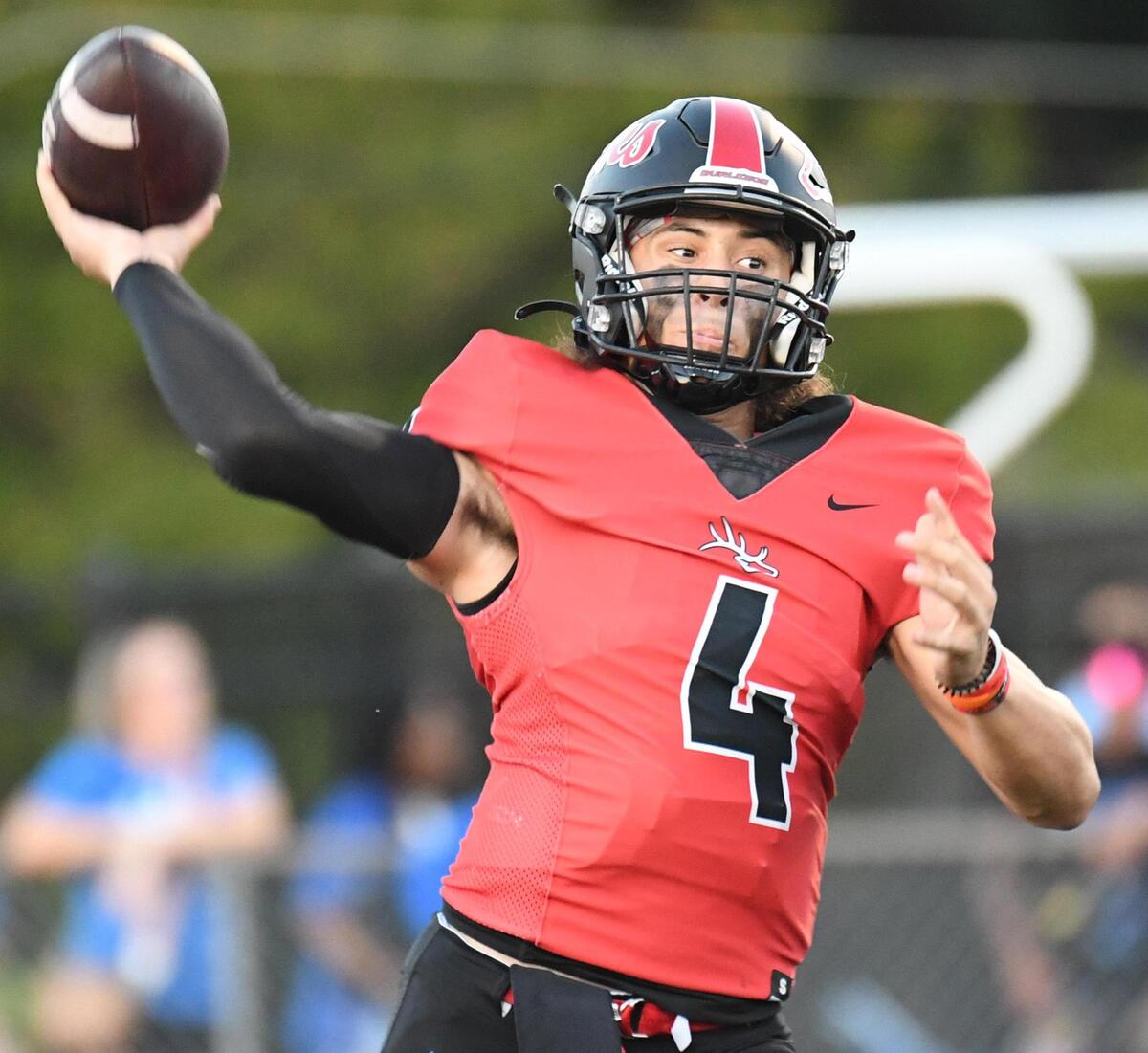 Burleson quarterback JT Kitna throws the ball down the field against Centenial in the first quarter during Friday’s, August 26, 2022 football game at Elk Stadium in Burleson, Texas. Special/Bob Haynes