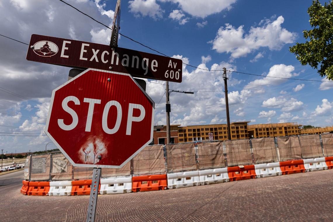 The new apartment development is being built behind the intersection of E Exchange Avenue and Packer Street at the Fort Worth Stockyards on Thursday, Aug. 15, 2024.