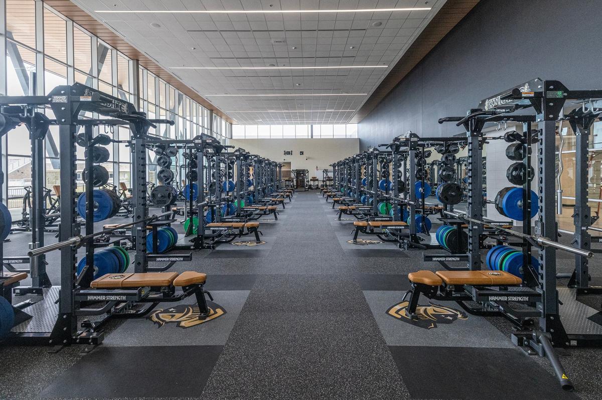 The weight room of the new Eagle Mountain High School.