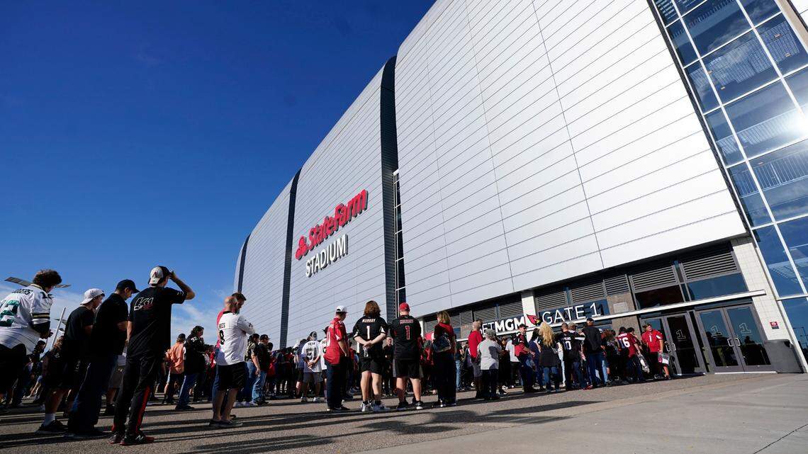 State Farm Stadium in Glendale, Arizona, is the site of a College Football Playoff semifinal between TCU and Michigan.
