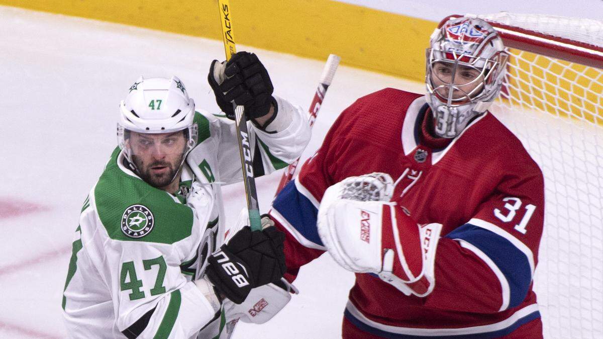 Dallas Stars’ Alexander Radulov gets up close to Montreal Canadiens goaltender Carey Price during the first period, Tuesday, Oct. 30, 2018 in Montreal.
