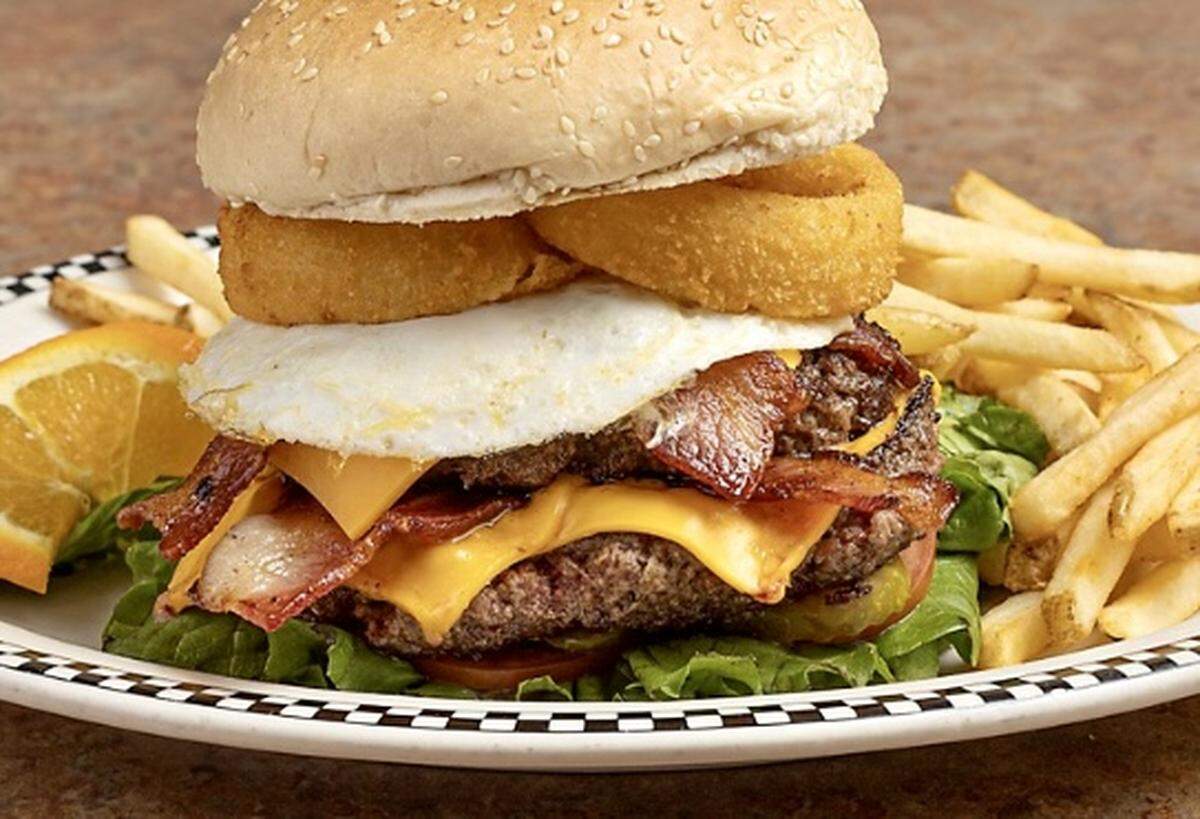 The California-based Black Bear Diner chain is serving a “Big Daddy” double cheeseburger with 20 ounces of beef, onion rings, bacon and an egg all June for Father’s Day.