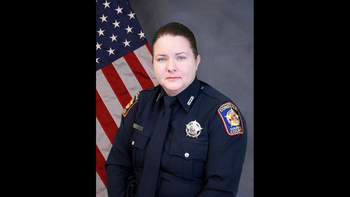 Harris County Deputy Katherine Hutson and her 7-year-old daughter were killed in a fiery crash on the shoulder of a Houston freeway, Texas officials said.
