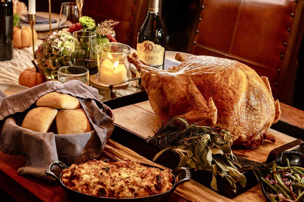 The Hotel Drover’s 97 West Kitchen & Bar is offering roast turkey and other entrees for Thanksgiving in the brightly decorated hotel.