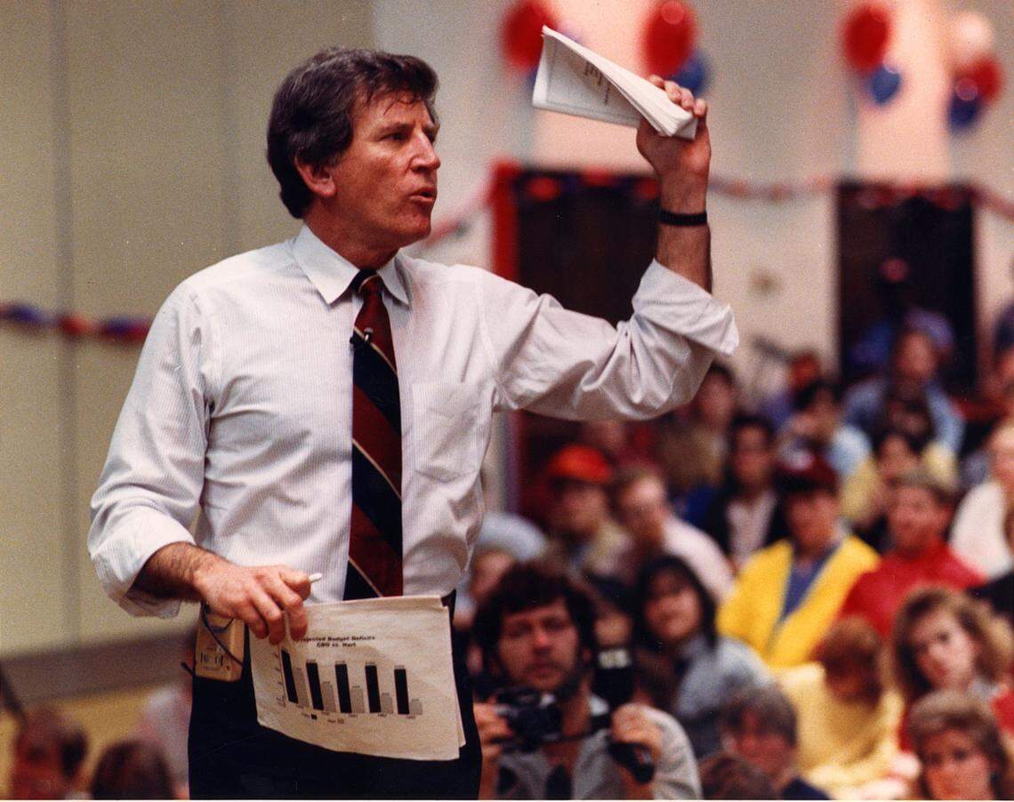 Feb. 18, 1988: Gary Hart speaks at Tarrant County Junior College (now TCC) as a Democratic presidential hopeful.
