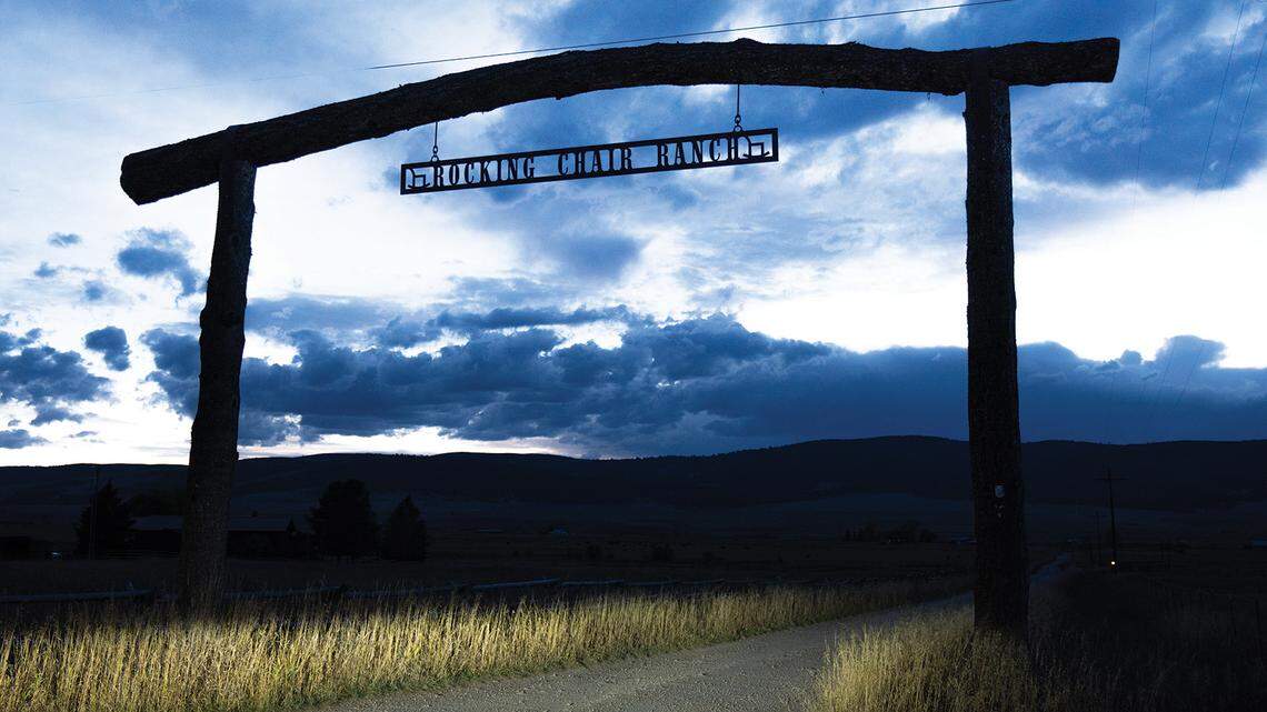 A ranch sign that sits on the property