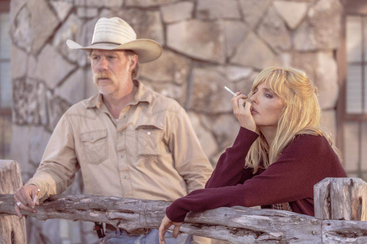 (L-R): Marc Menchaca as Zachariah and Kelly Reilly as Beth Dutton in “Dutton Ranch,” episode 5, season 1, streaming on Paramount+, 2026.