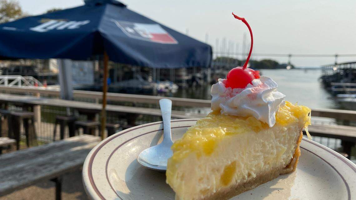 Pina colada cheesecake at the Lakehouse on Eagle Mountain Lake.