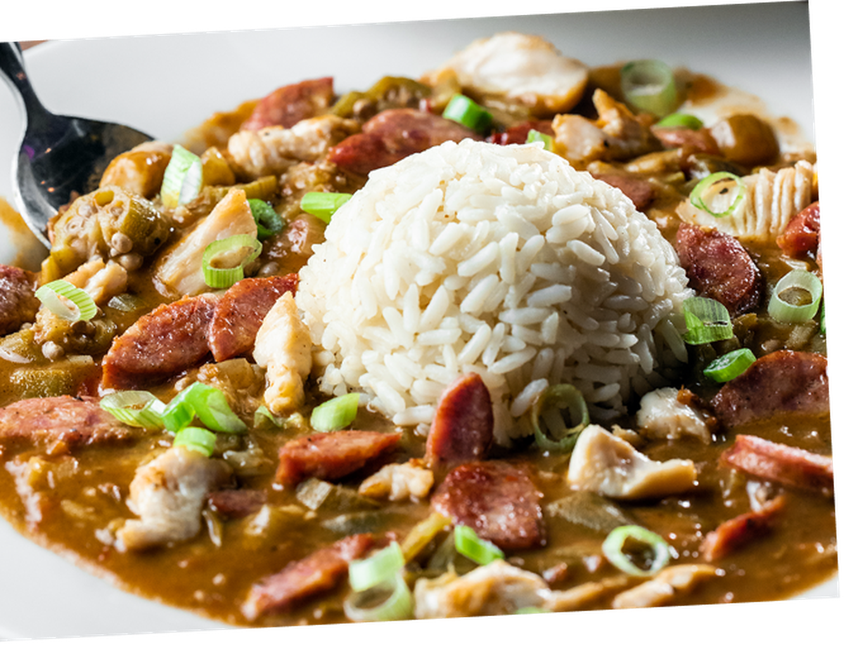 Gumbo at Razzoo’s Cajun Cafe.