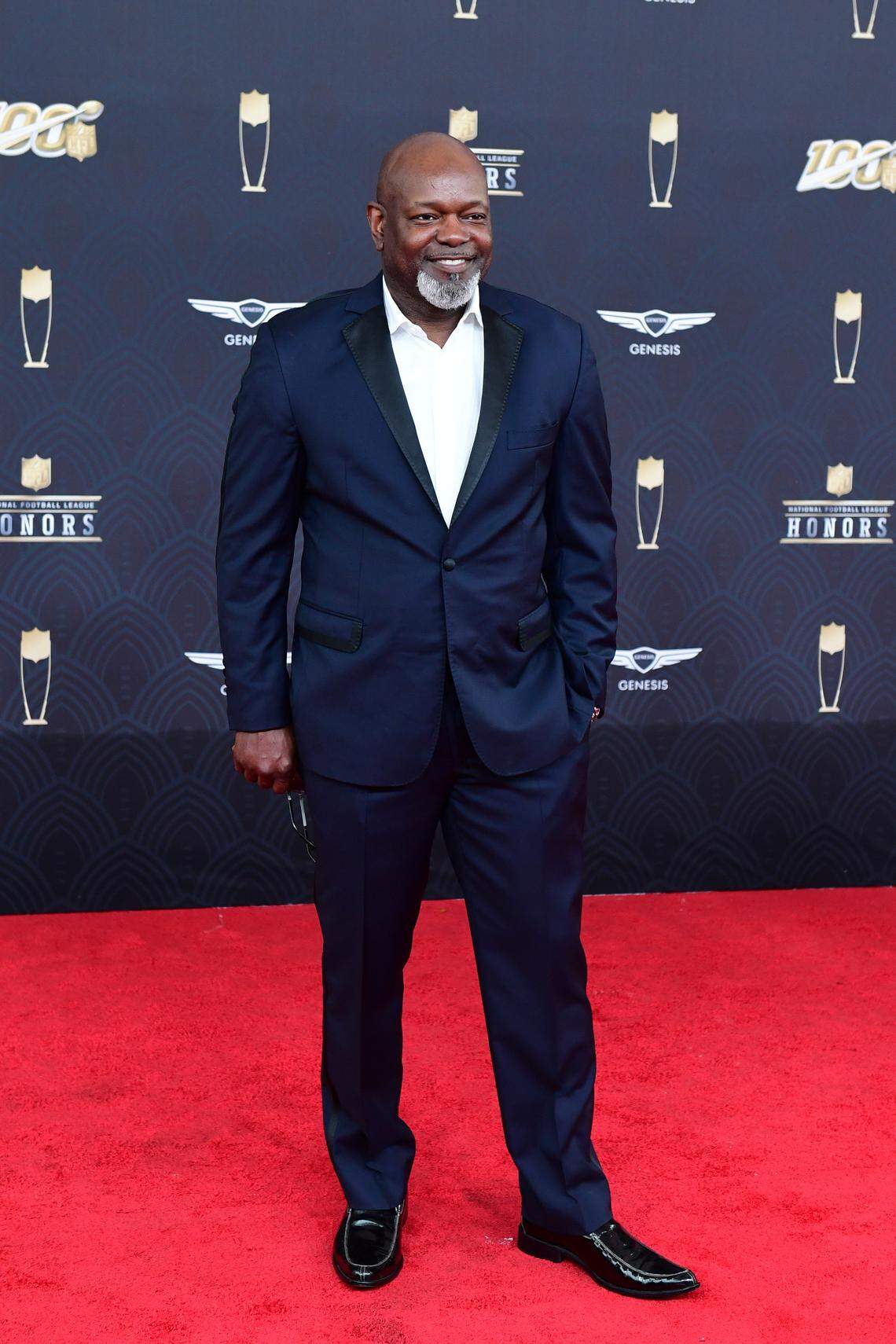 IMAGE DISTRIBUTED FOR NFL - Emmitt Smith arrives at the 9th Annual NFL Honors at the Adrienne Arsht Center in Miami on Saturday, Feb. 1, 2020. (Joy Asico/AP Images for NFL)