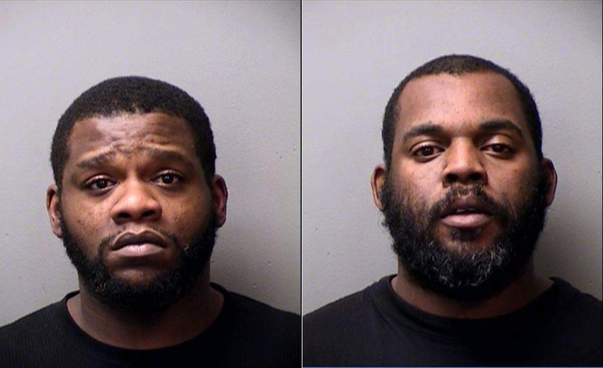 Timothy Dwayne White, left, and Michael DeAndrew White, right, both 33, were arrested in connection with a robbery at a smoke shop on Brentwood Stair Road in Fort Worth.