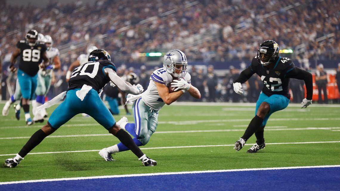 Dallas Cowboys wide receiver Cole Beasley scored twice and had 101 yards receiving in the 40-7 win over the Jacksonville Jaguars last week. The 101 yards are the second-most in his career.