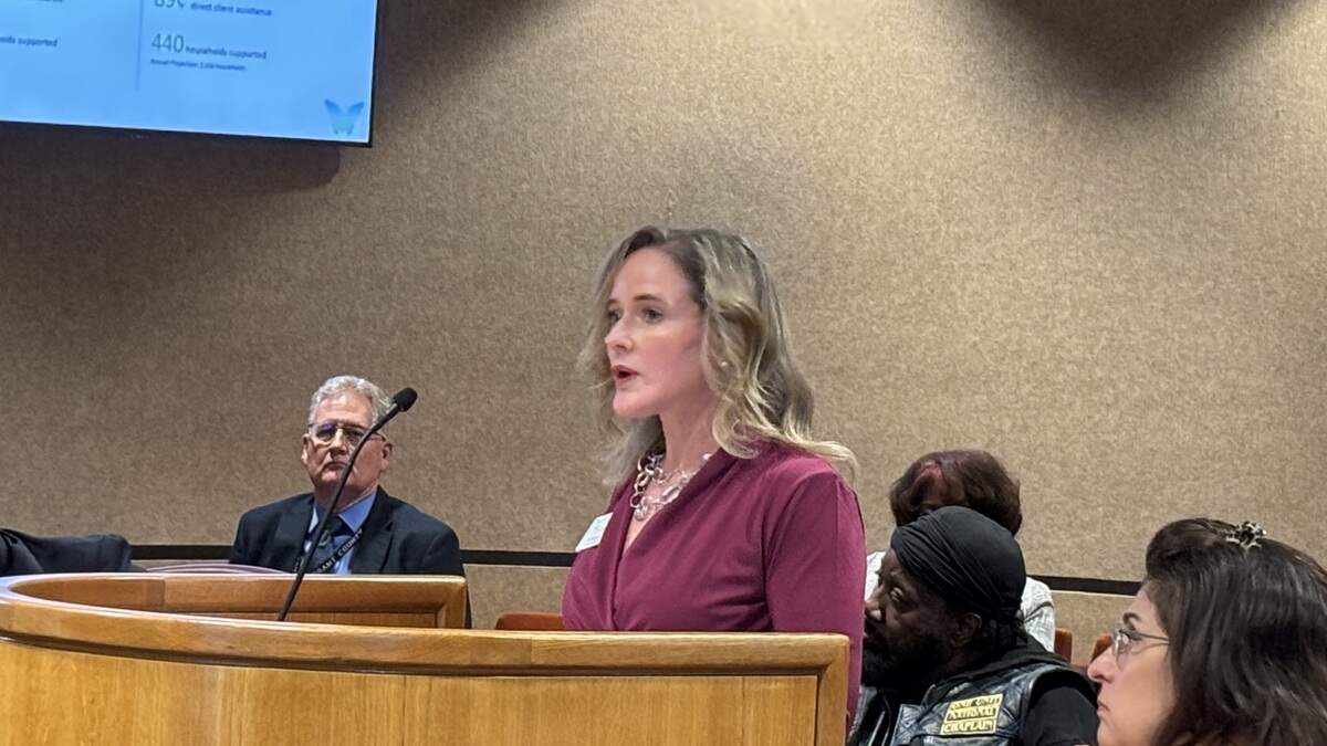 Center For Transforming Lives CEO Carol Klocek gave a five-month update to the Tarrant County Commissioners Court at their April 14, 2026 meeting.
