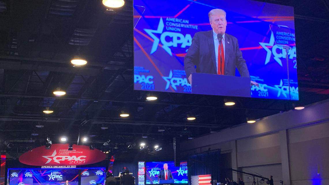 Former President Donald Trump speaks in CPAC in Dallas on July 11, 2021.