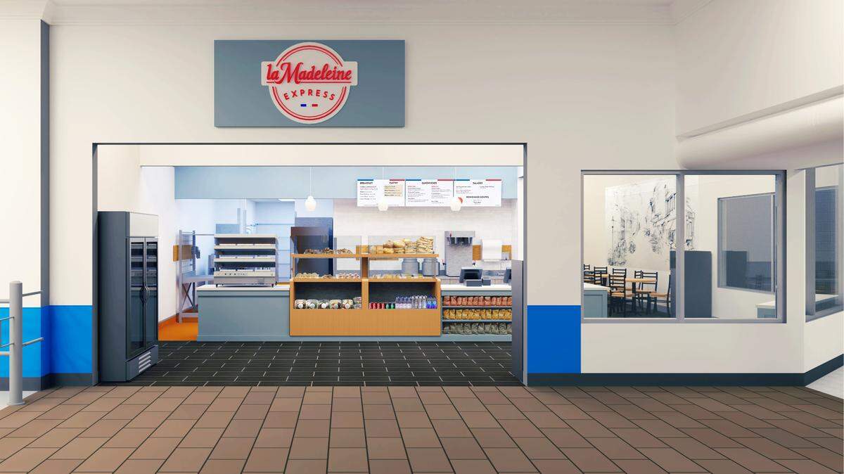 La Madeleine Express counters will open inside several local Walmart stores.