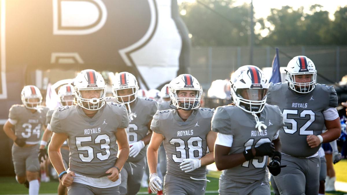 Richland Royals enter their game against Colleyville during a UIL football game at Birdville Fine Arts and Activity Center in North Richland Hills Friday, Sept. 6, 2024.