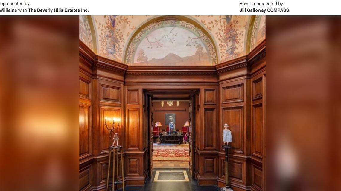 Composer Danny Elfman and actor Bridget Fonda have sold their century-old Los Angeles mansion for $8.75 million. Above is a picture leading into the home’s theater.