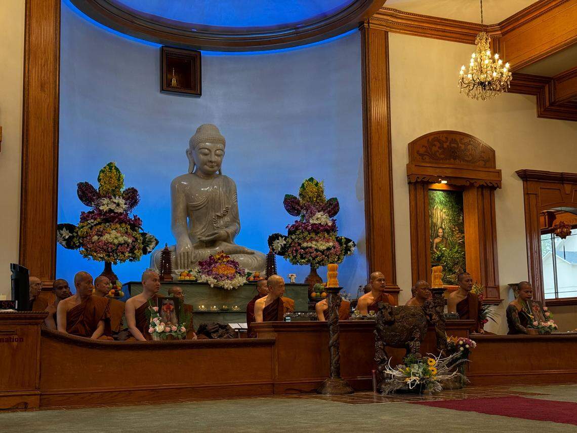 Nineteen Buddhist monks began a 2,300-mile walk from Fort Worth to Washington, D.C., promoting national healing, unity and compassion.