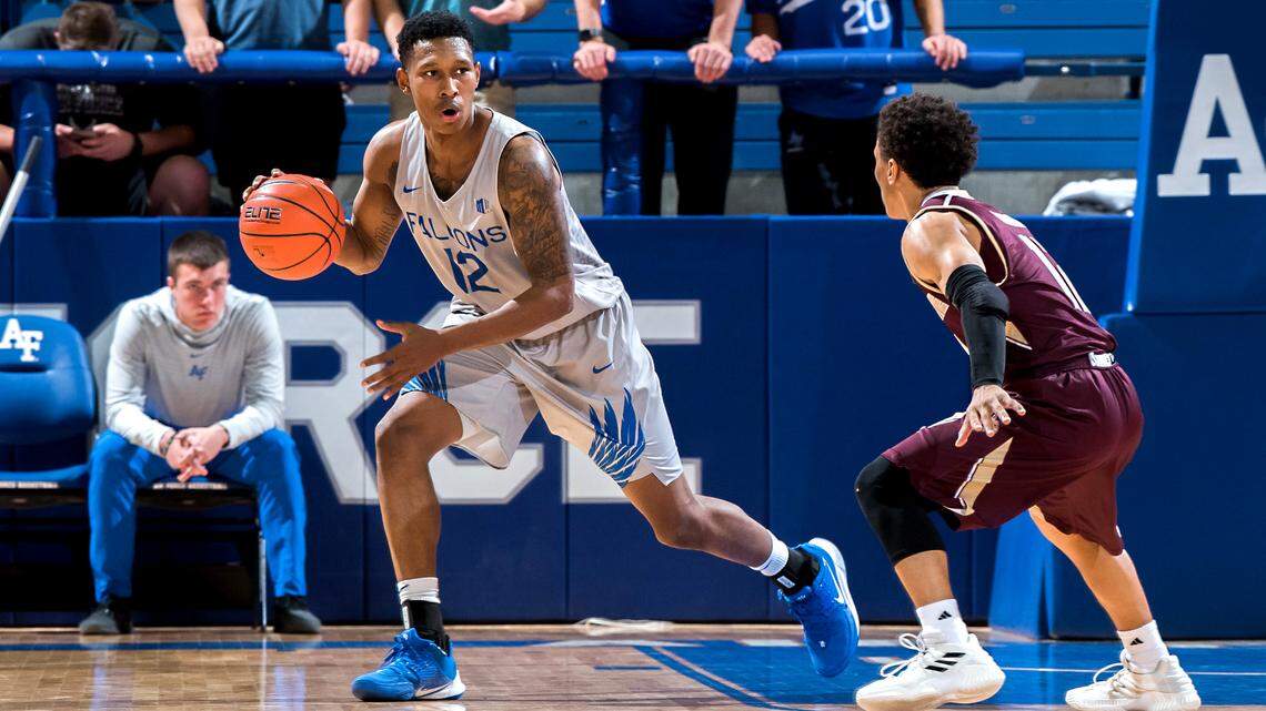 Air Force forward Lavelle Scottie, left, returns to Fort Worth for Monday’s game against TCU.