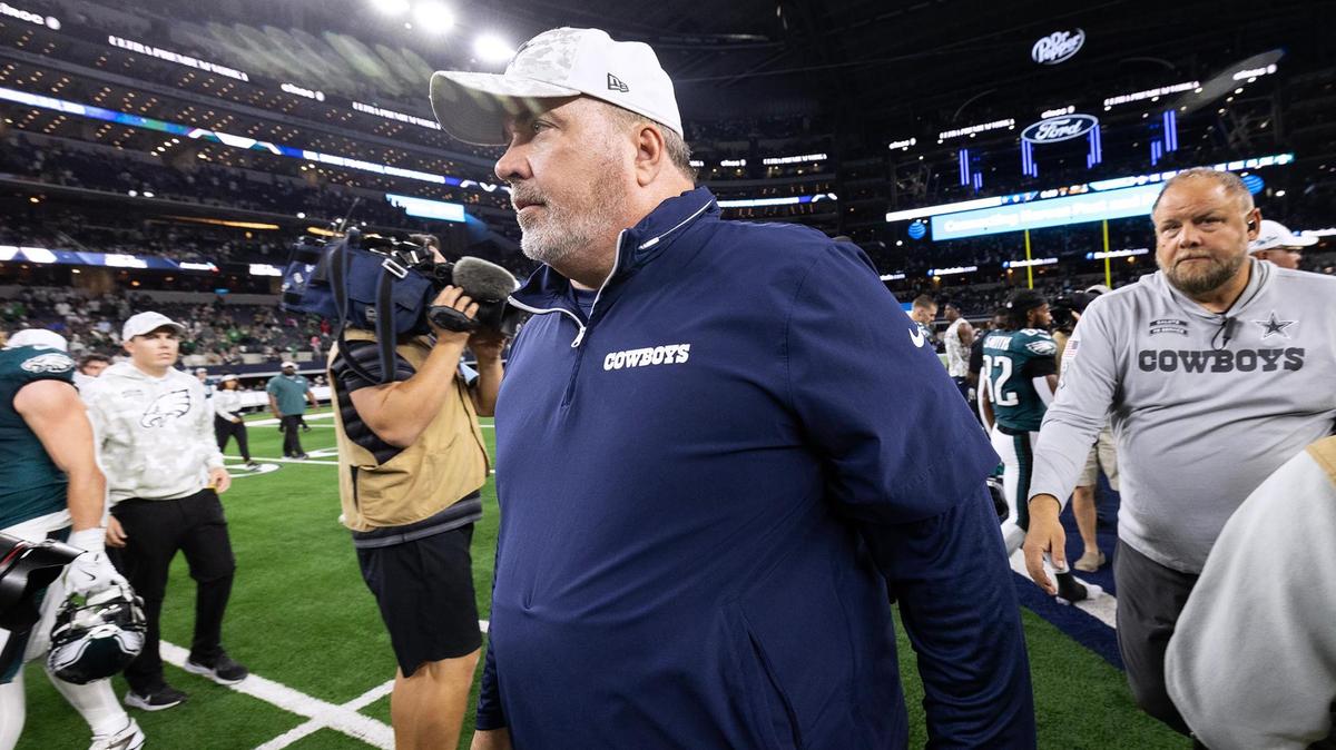 Dallas Cowboys head coach Mike McCarthy exits the field after losing to the Philadelphia Eagles on Sunday, Nov. 10, 2024, at AT&T Stadium.