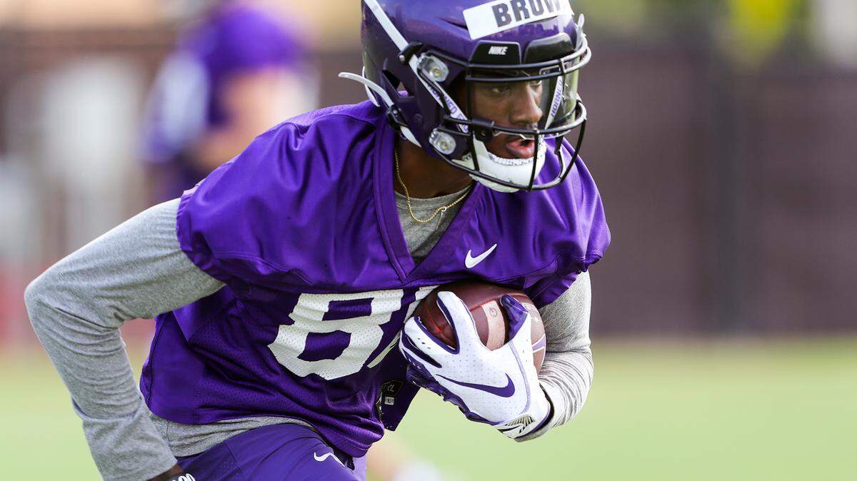 Wide receiver Quincy Brown joined TCU as a four-star prospect. He’s among the promising players early on in camp.