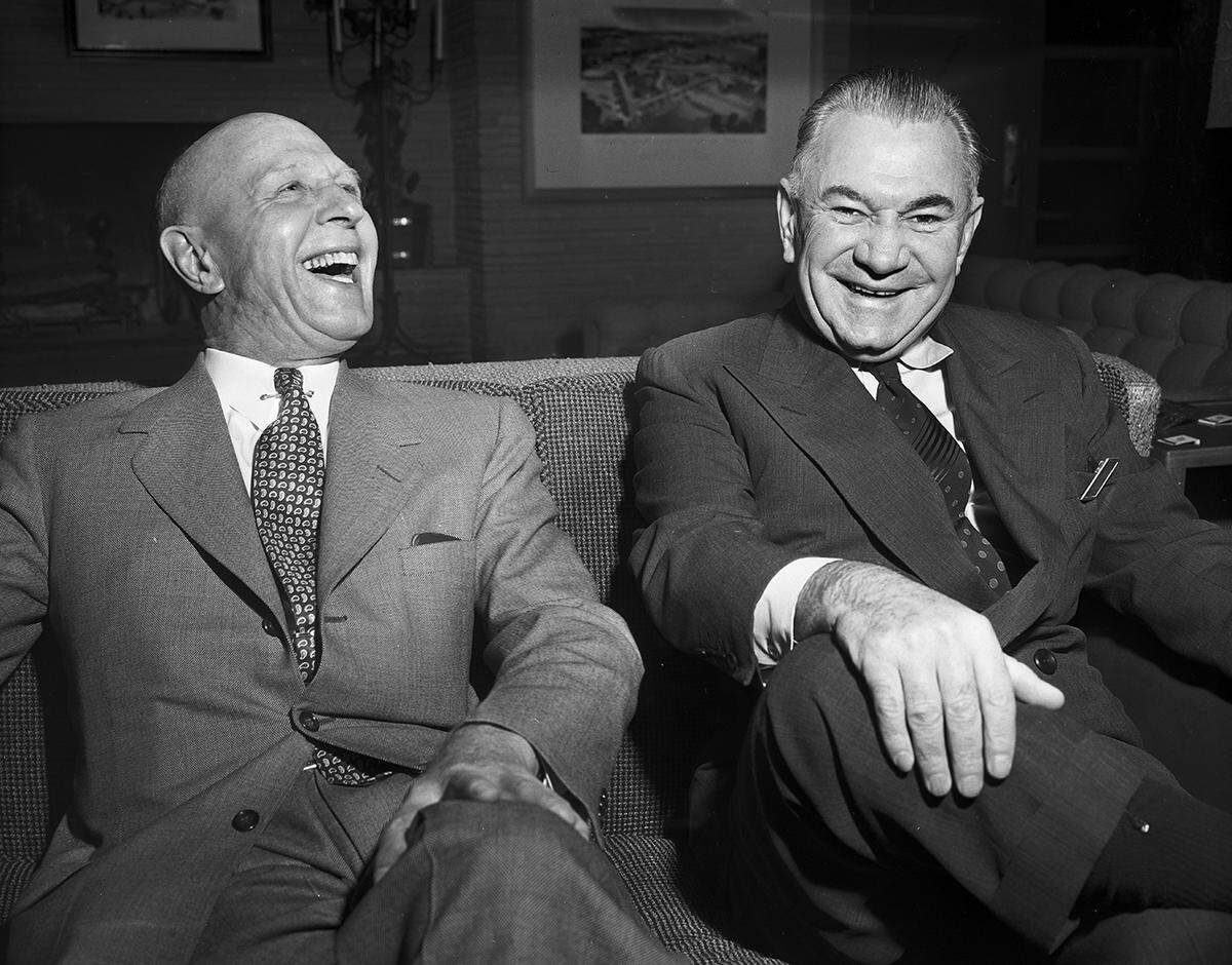 Bell Aircraft Corp.’s president, Larry Bell, right, and a company director, Ellery C. Huntington Jr., “express real delight at the corporation’s reception by the Fort Worth community,” the Star-Telegram wrote on Nov. 6, 1953.