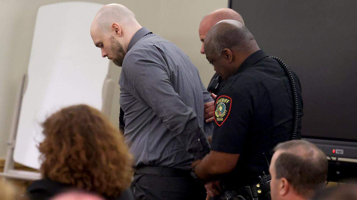 Defendant Tanner Horner is removed from the courtroom after being sentenced to the death penalty on Tuesday, May 5, 2026, at the Tim Curry Criminal Justice Center in Fort Worth. The jury's verdict was unanimous on both questions and found that Horner is a future danger to society and that there were not sufficient mitigating circumstances to justify a sentence of life in prison without parole.