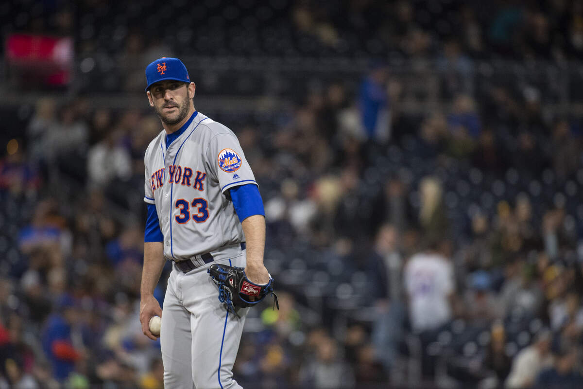 Former Angels and Mets pitcher Matt Harvey, shown in an archive photo, testified that he decided not to take an oxycodone pill he received from Eric Kay in June 2019. The next day, he learned his Angels teammate Tyler Skaggs was dead.