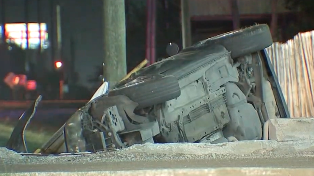 A woman died after police say she rammed her vehicle into her boyfriend’s, but lost control and crashed into a ditch.