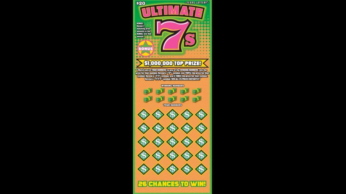 A North Richland Hills resident claimed a top prize winning ticket worth $1 million in the Texas Lottery scratch ticket game Ultimate 7s.