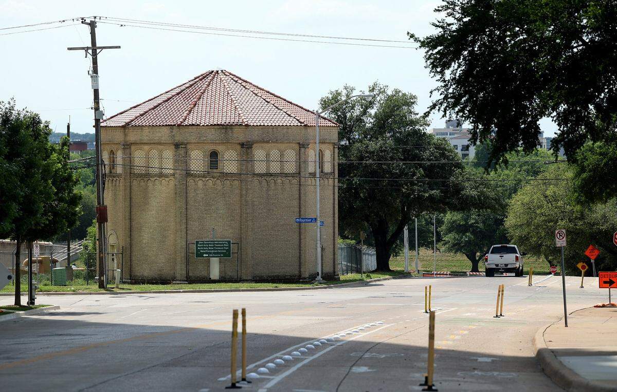 The Holly water pump station on Fournier Street in Fort Worth, shown in May 2023.