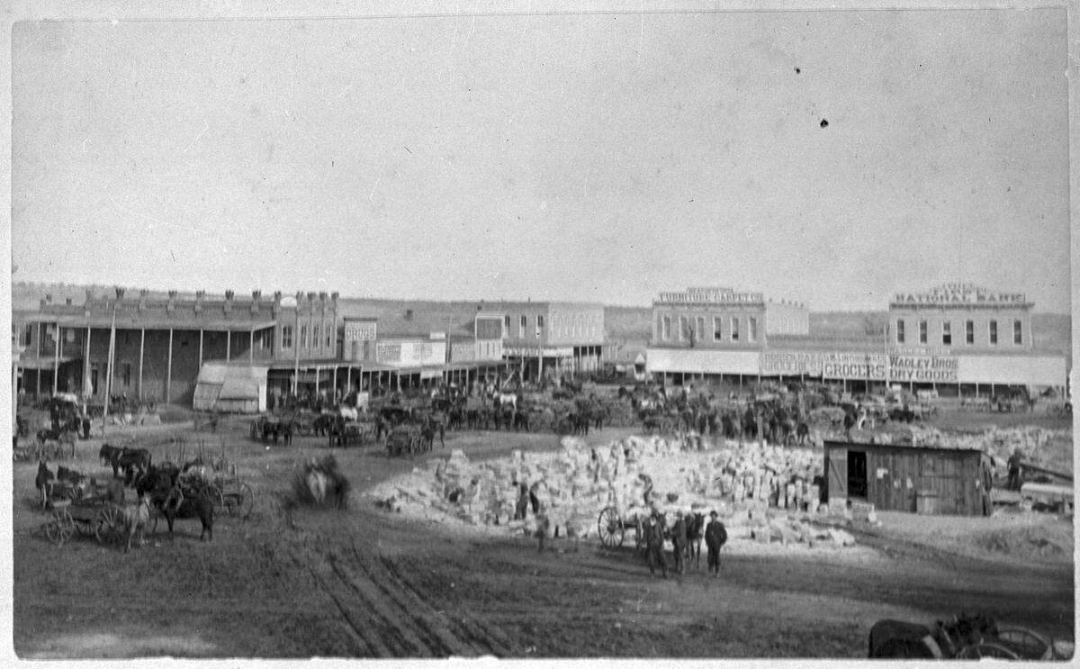 1884: Weatherford town square during construction of courthouse